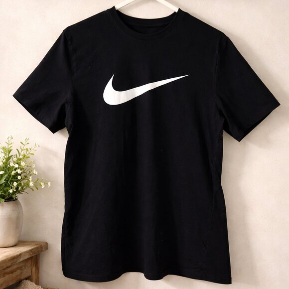 Nike Other - Nike Black Swoosh Logo T-Shirt Medium
